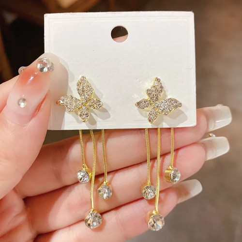 Arihant Gold Plated Korean AD Ear Cuffs With Butte...