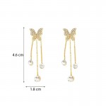 Arihant Gold Plated Korean AD Ear Cuffs With Butterfly Stud Earrings