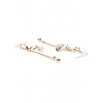Gold Plated Contemporary AD Drop Earrings 9550