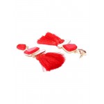 Gold Plated Onyx Red Tassel Earrings 9619