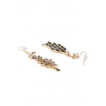 Gold Plated Contemporary AD Black Mayur Earrings 9650