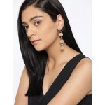 Rose Gold Plated Contemporary AD Rose Inspired Drop Earrings 9659