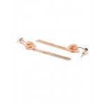 Rose Gold Plated Contemporary AD Rose Inspired Drop Earrings 9659