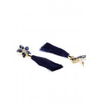 Gold Plated Blue Star Tassel Earrings 9682