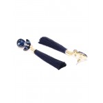 Gold Plated Designer Blue Club Tassel Earrings 9688