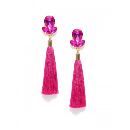 Gold Plated Designer Pink Club Tassel Earrings 969...
