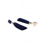 Gold Plated Designer Blue Geometrical Tassel Earrings 9705