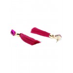 Gold Plated Designer Pink Geometrical Tassel Earrings 9711