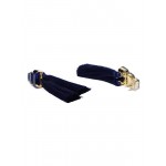 Gold Plated Navy Blue Crystal Tassel Earrings 9721