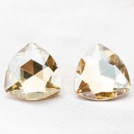 Gold-Plated Beige Oversized Studs 9819