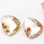 Gold-Plated Beige Oversized Studs 9819