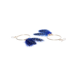 Blue Gold-Plated Circular Drop Earrings 9854
