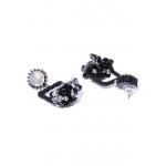 Arihant Black & Grey Handcrafted Contemporary Drop Earrings 9880