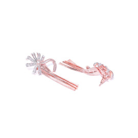 Arihant Designer Jewellery Rose Gold-Plated Handcrafted Tasselled Contemporary Drop Earrings 64014
