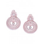 Arihant Designer Jewellery Rose Gold-Plated Handcrafted Circular Drop Earrings 64046