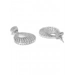 Arihant Designer Jewellery Silver-Toned Rhodium-Plated Handcrafted Teardrop Drop Earrings 64053
