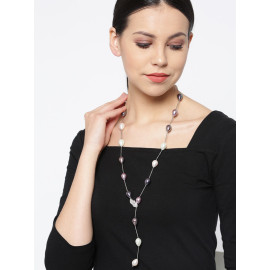 Arihant Designer Jewellery White Rhodium-Plated Baroque Pearls Handcrafted Necklace 63704