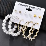 Arihant Gold Plated Set of 12 Contemporary Studs and Hoop Earrings Combo For Women and Girls