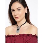 Platinum Plated Long Chain Statement Choker Necklace 1124