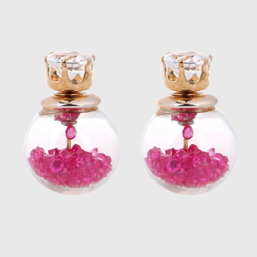 Arihant GP Pink Glass Stud Earrings 226