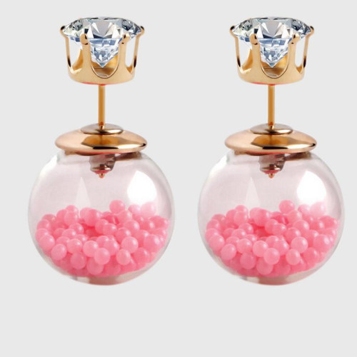 Arihant GP Light Pink Glass Stud Earrings 232