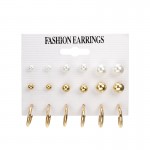 Arihant Delicate Simulated Pearl Fabulous 9 Pair of Stud Earrings For Women/Girls PC-ERG-136