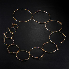 Arihant Elegant Steampunk Round Small to Big 12 Pair of Hoop Earrings For Women/Girls PC-ERG-146