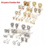 Arihant Magnificent Heart Geometric Multi Design 12 Pair of Stud Earrings Jewellery For Women & Girls ERG-151