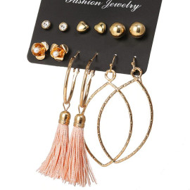 Arihant Combo of 6 Pair Gold Plated Earrings PC-ERG-159