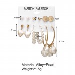 Arihant Delicate Pearl Multi Designs Brilliant 6 Pair of Earrings For Women/Girls ERG-178