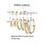 Arihant Gold Plated Set of 6 Studs & Hoop Earrings PC-ERG-180