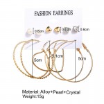 Arihant Exclusive Gold Plated Set of 6 Stud & Hoop Earrings PC-ERG-186