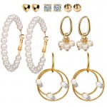 Arihant Stunning Pearl & AD Gold Plated 6 Pair of Earrings For Women/Girls PC-ERG-192
