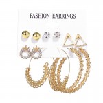 Arihant Wonderful AD Geometric Gold Plated 6 Pair of Earrings For Women/Girls PC-ERG-193