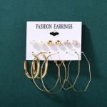 Arihant Swanky Pearl & AD Gold Plated 6 Pair of Earrings For Women/Girls PC-ERG-194
