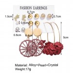 Arihant Wonderful Pearl & AD Multi Designs Gold Plated 7 Pair of Earrings For Women/Girls PC-ERG-197
