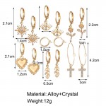 Arihant Marvelous AD Gold Plated Multi Designs 9 Pair of Earrings For Women/Girls PC-ERG-198