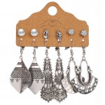 Arihant Mysterious Pearl & AD Oxidised German Silver Plated 6 Pair of Earrings For Women/Girls 8601