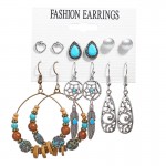 Arihant Plushy Pearl & Beads Oxidised German Silver Plated 6 Pair of Earrings For Women/Girls 8606