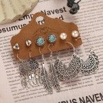 Arihant Contemporary Oxidised German Silver Plated 6 Pair of Earrings For Women/Girls 8609