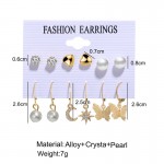 Arihant Beautiful Pearl & AD Gold Plated 6 Pair of Earrings For Women/Girls 8611