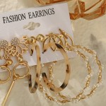 Arihant Mesmerizing Pearl Gold Plated 6 Pair of Earrings For Women/Girls 8612