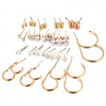 Arihant Jewellery For Women Gold Plated Hoop And Studs Earrings Combo 8622