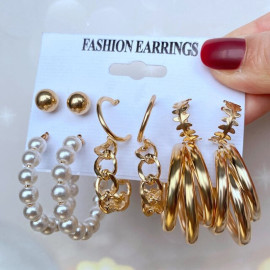 Arihant Gold Plated Hoops Earrings Combo For Women/Girls