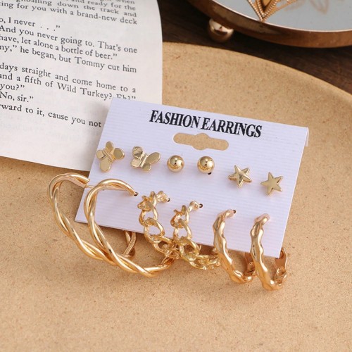 Arihant Gold Plated Hoops Earrings Combo For Women...