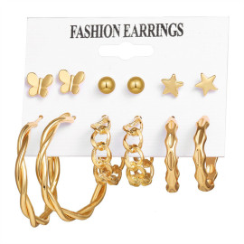 Arihant Gold Plated Hoops Earrings Combo For Women/Girls