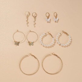Arihant Gold Plated Hoops Earrings Combo For Women/Girls