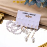Arihant Jewellery For Women White Gold Plated Pearl Earrings Combo of 6 Pairs