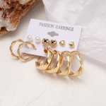 Arihant Jewellery For Women  Gold Plated Studs and Hoops Earrings Combo of 6 Pairs