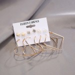 Arihant Jewellery For Women Gold Plated Studs and Hoops Earrings Combo of 6 Pairs